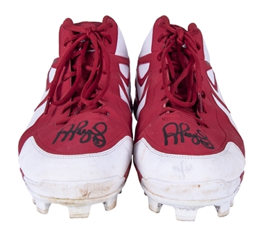 2019 Albert Pujols Game Used & Signed Cleats Worn On 7/28/2019 When Hitting His 650th Career Home Run (MLB Authenticated & Beckett)
